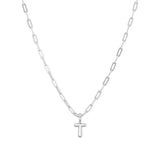 Sterling Silver Paperclip Bubble Letter Necklace