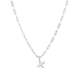 Sterling Silver Paperclip Bubble Letter Necklace