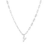 Sterling Silver Paperclip Bubble Letter Necklace