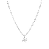 Sterling Silver Paperclip Bubble Letter Necklace