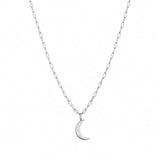 Sterling Silver Paperclip Crescent Necklace