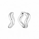 Sterling Silver Waved Hoops - Medium