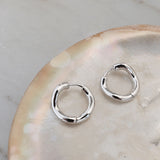 Sterling Silver Waved Hoops - Medium