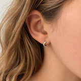 Sterling Silver Waved Hoops - Small