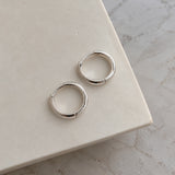 Sterling Silver Wide Hoops Medium