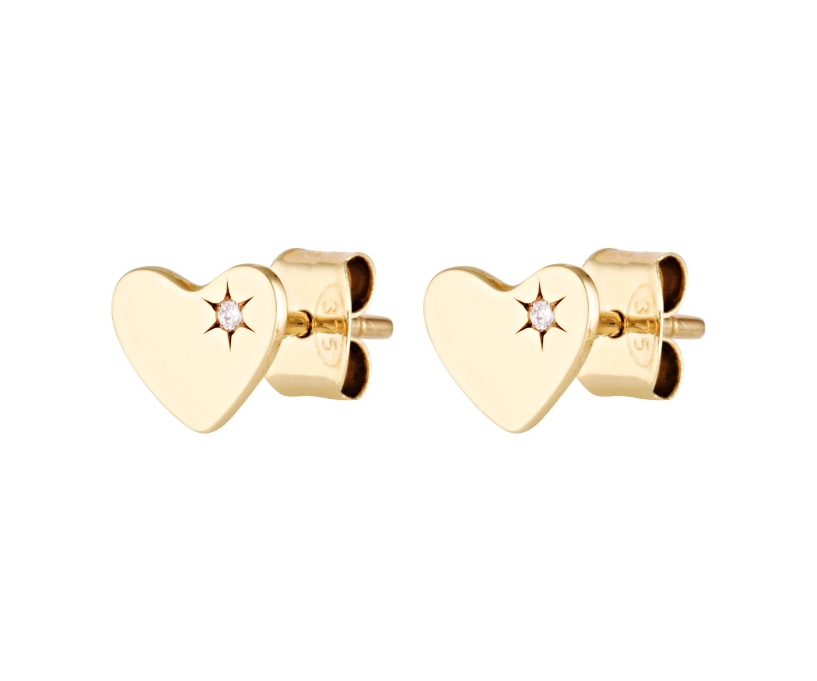 Picture of Luna Rae Solid 9k Gold Sweetheart Studs