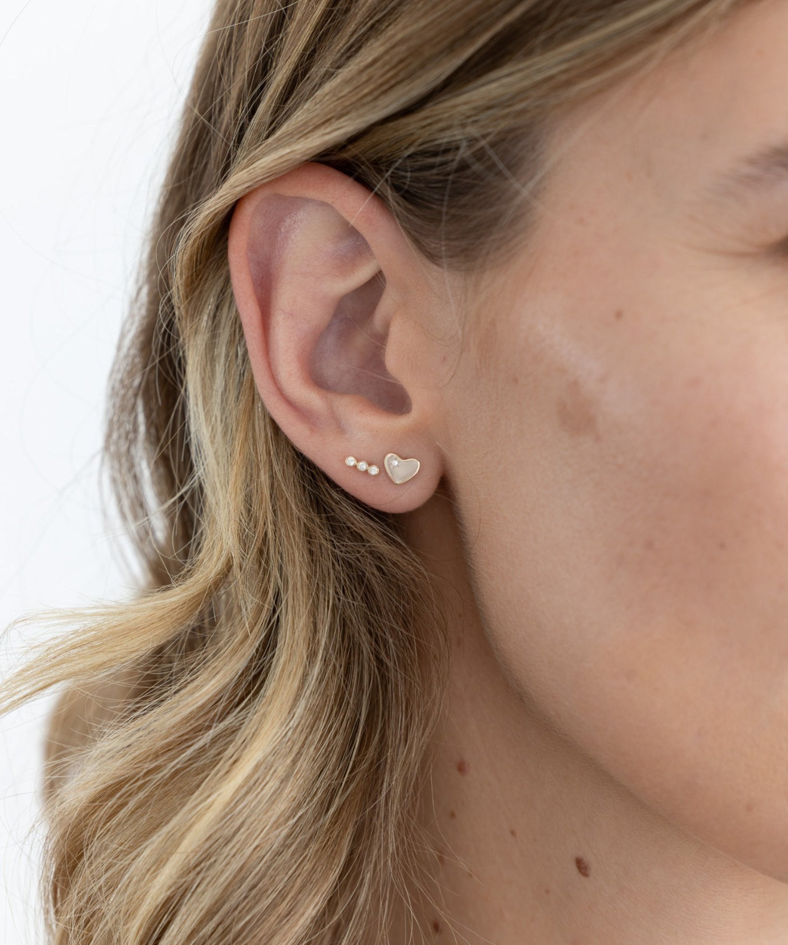 Picture of Luna Rae Solid 9k Gold Sweetheart Studs