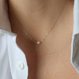Yellow Gold Thea Pearl Necklace