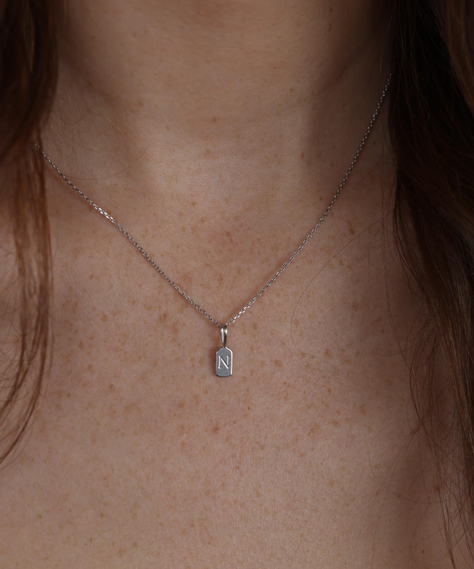 Picture of Luna Rae White Gold Letter N