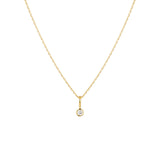 Yellow Gold Dainty Diamond Necklace