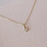 Yellow Gold Dainty Diamond Necklace