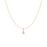 Yellow Gold Dainty Diamond Necklace