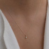 Yellow Gold Dainty Diamond Pendant