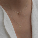 Yellow Gold Dainty Diamond Pendant