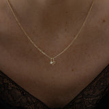 Yellow Gold Dainty Diamond Pendant