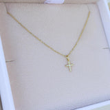 Yellow Gold Diamond Cross Necklace