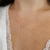 Yellow Gold Diamond Cross Pendant