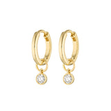 Yellow Gold Dainty Diamond Earrings