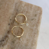 Yellow Gold Dainty Diamond Earrings