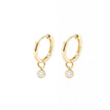 Yellow Gold Dainty Diamond Earrings