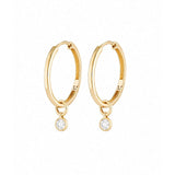 Yellow Gold Dainty Diamond Earrings