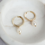 Yellow Gold Isla Pearl Earrings