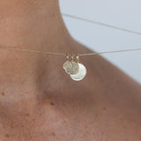 Yellow Gold Large Flat Disc Imprint Necklace