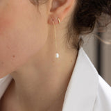 Yellow Gold Lola Pearl Earrings