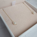 Yellow Gold Lola Pearl Earrings