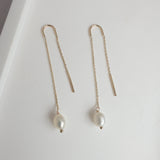 Yellow Gold Lola Pearl Earrings