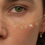 Yellow Gold Luna Script Letters Necklace