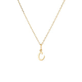 Yellow Gold Luna Script Letters Necklace