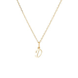 Yellow Gold Luna Script Letters Necklace