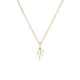 Yellow Gold Luna Script Letters Necklace