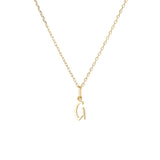 Yellow Gold Luna Script Letters Necklace