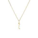 Yellow Gold Luna Script Letters Necklace