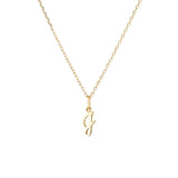 Yellow Gold Luna Script Letters Necklace