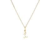 Yellow Gold Luna Script Letters Necklace