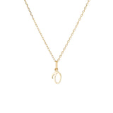 Yellow Gold Luna Script Letters Necklace