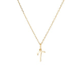 Yellow Gold Luna Script Letters Necklace