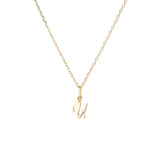 Yellow Gold Luna Script Letters Necklace