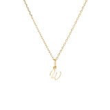 Yellow Gold Luna Script Letters Necklace