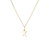 Yellow Gold Luna Script Letters Necklace