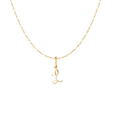 Yellow Gold Luna Script Letters Necklace