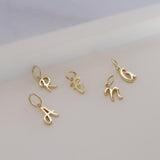 Yellow Gold Luna Script Letters Pendant