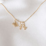 Yellow Gold Luna Script Letters Pendant