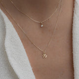 Yellow Gold Luna Script Letters Pendant