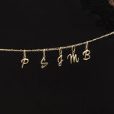 Yellow Gold Luna Script Letters Pendant