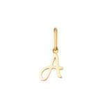 Yellow Gold Luna Script Letters Pendant