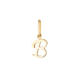 Yellow Gold Luna Script Letters Pendant